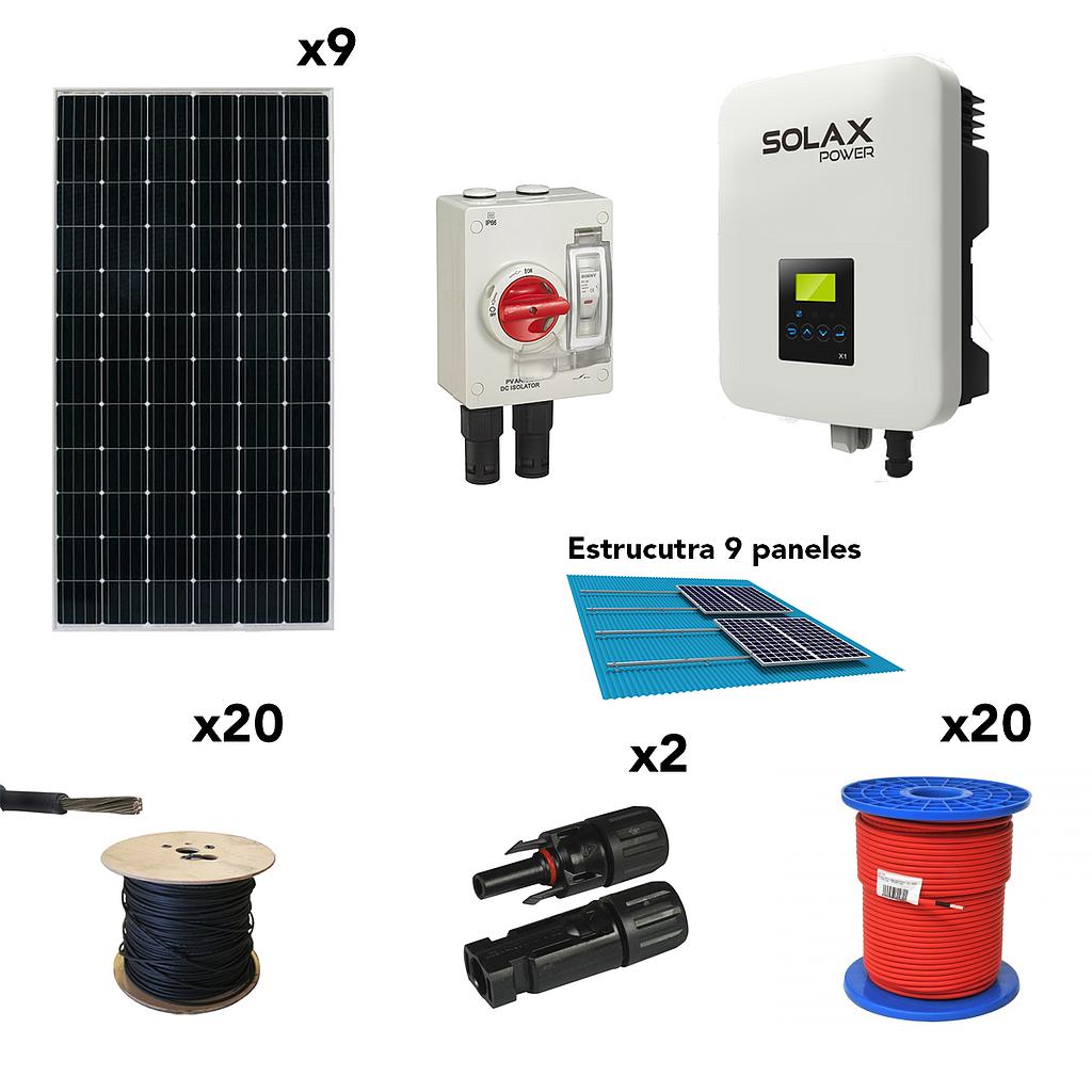 [SCP0034] Kit solar autoconsumo 3,3kW  16kW/dia SolaX Power