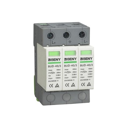 [ELE0153] Protector de rayos PRD DC | 3 polos | 1000V 40KA | Carril DIN | BENY