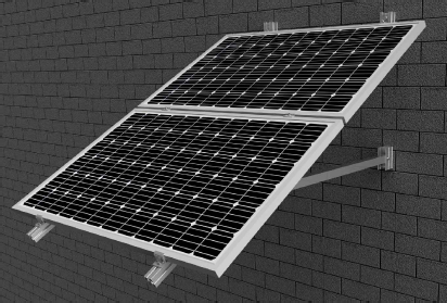 [16H2 30°/35°] 1x02 Soporte fachada horizontal aluminio crudo 2 paneles solares de 2000x1000 | SU Series - Techno SunTechno Sun