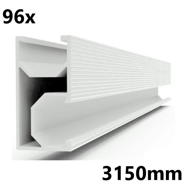 96x Carril apoyo paneles de aluminio anodizado para FV 3.30 m | Serie GR D2 - TECHNO SUN TECHNO SUN