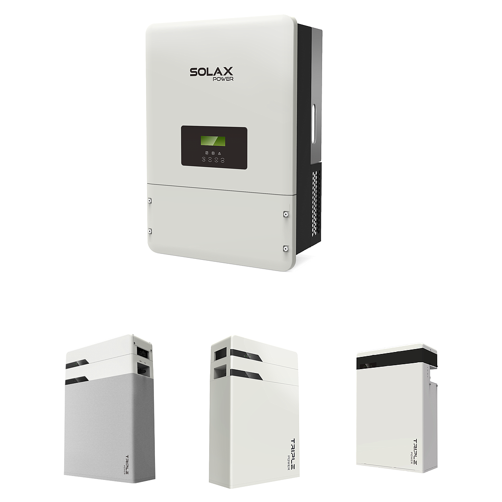 [Kit Configurable] Inversor X1-Hybrid-3.7-D-E + litio Triple Power + BMS - SOLAX