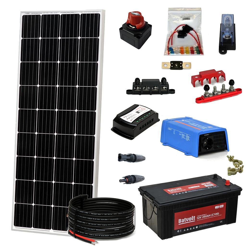 Kit aislada SolarPack OGP03 - 300W 12V, 825W/día - iluminación, Fin de semana - Verano - TECHNO SUN (Opcion 2 )