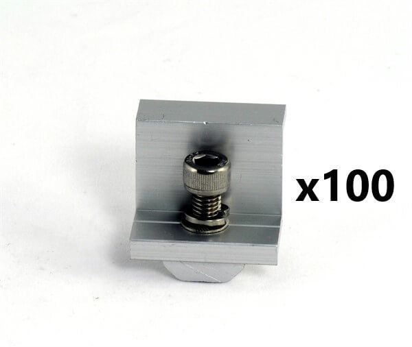 100x Sujeción en Z corta final de panel 30mm | GR Series - TECHNO SUN