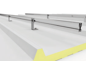 1x03 Soporte coplanar continuo para 3 paneles en vertical de 1650/2000x1000 y fijación a correas para cubierta metálica | Serie SU - Techno Sun