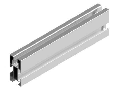 3150 mm raw aluminium profile with 3 sides for T-Bolt and 1 side for click or nut Series SU-G1 - Techno Sun
