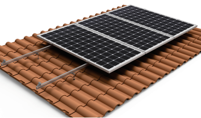 [01VPS2] 1x01 01VPS2 Soporte coplanar atornillado, cubierta teja para 1 panel  < 2279x1150 mm en 1 fila - Serie SU