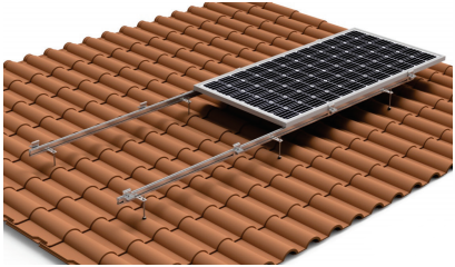 Soporte coplanar continuo atornillado para cubierta de teja, incluye anclaje a hormigón y/o madera, horizontal. Módulo < 2279x1150 mm - Serie SU - TECHNO SUN