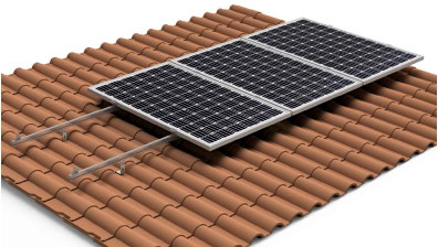 1x06 02V6 Soporte coplanar con salvatejas, cubierta teja para 6 paneles  < 2279x1150 mm en 1 fila - Serie SU