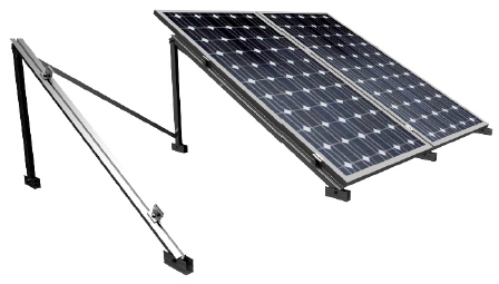1x02 22V2-30 Soporte inclinado abierto, vertical. Triángulo compartido para 2 paneles  < 2400x1350 mm en 1 fila - Serie SU - TECHNO SUN