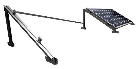 Soporte inclinado abierto para cubierta plana con triángulo compartido entre módulos, horizontal. Módulo < 2279x1150 mm - Serie SU - TECHNO SUN
