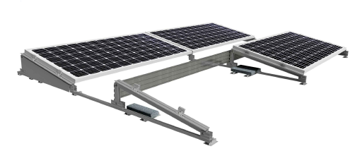 1x04 28H(2F4M)-15 Soporte inclinado lastrado para cubierta plana, horizontal para 4 paneles  < 1800x1150 mm en 1 fila - Serie SU