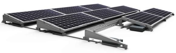 1x03 29H(3F9M)-15 Soporte inclinado lastrado para cubierta plana, horizontal para 3 paneles  < 2279x1150 mm en 1 fila - Serie SU