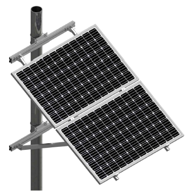 1x02 17H2 Soporte inclinado para poste existente, horizontal para 2 paneles  < 2279x1150 mm en 1 fila - Serie SU