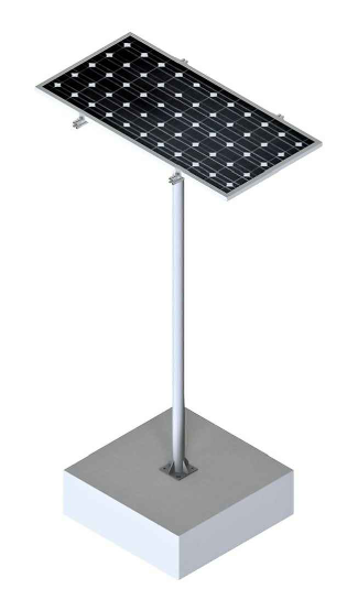 1x01 18H1 Soporte inclinado con poste incluido, horizontal. Altura 3 metros para 1 panel  < 2279x1150 mm en 1 fila - Serie SU