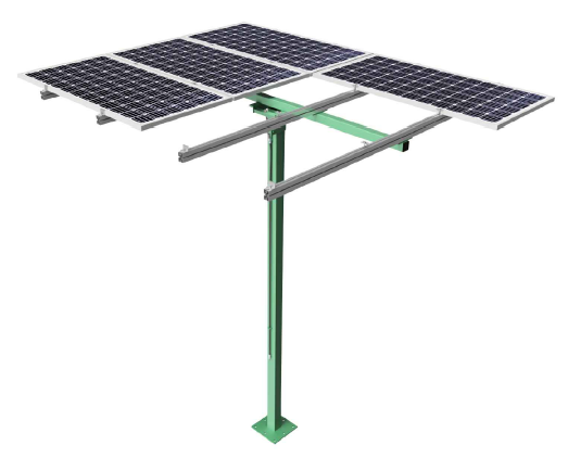 Soporte inclinado regulable con poste incluido, horizontal. Módulo < 1650x1060 mm - Serie SU - TECHNO SUN