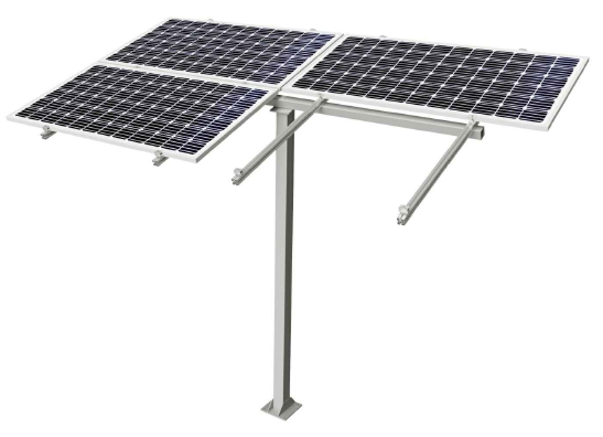 1x04 18.2H4/3 Soporte inclinado con poste incluido, horizontal. Altura 3 m para 4 paneles  < 2279x1150 mm en 1 fila - Serie SU - TECHNO SUN