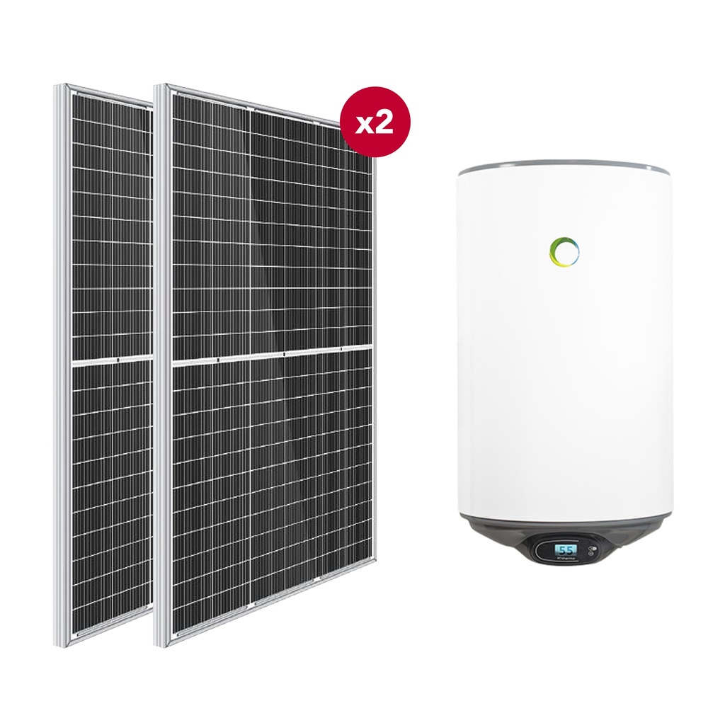[ACU0616] Pack Paneles solares y Calentador de agua caliente sanitaria solar directo con depósito de 80 litros
