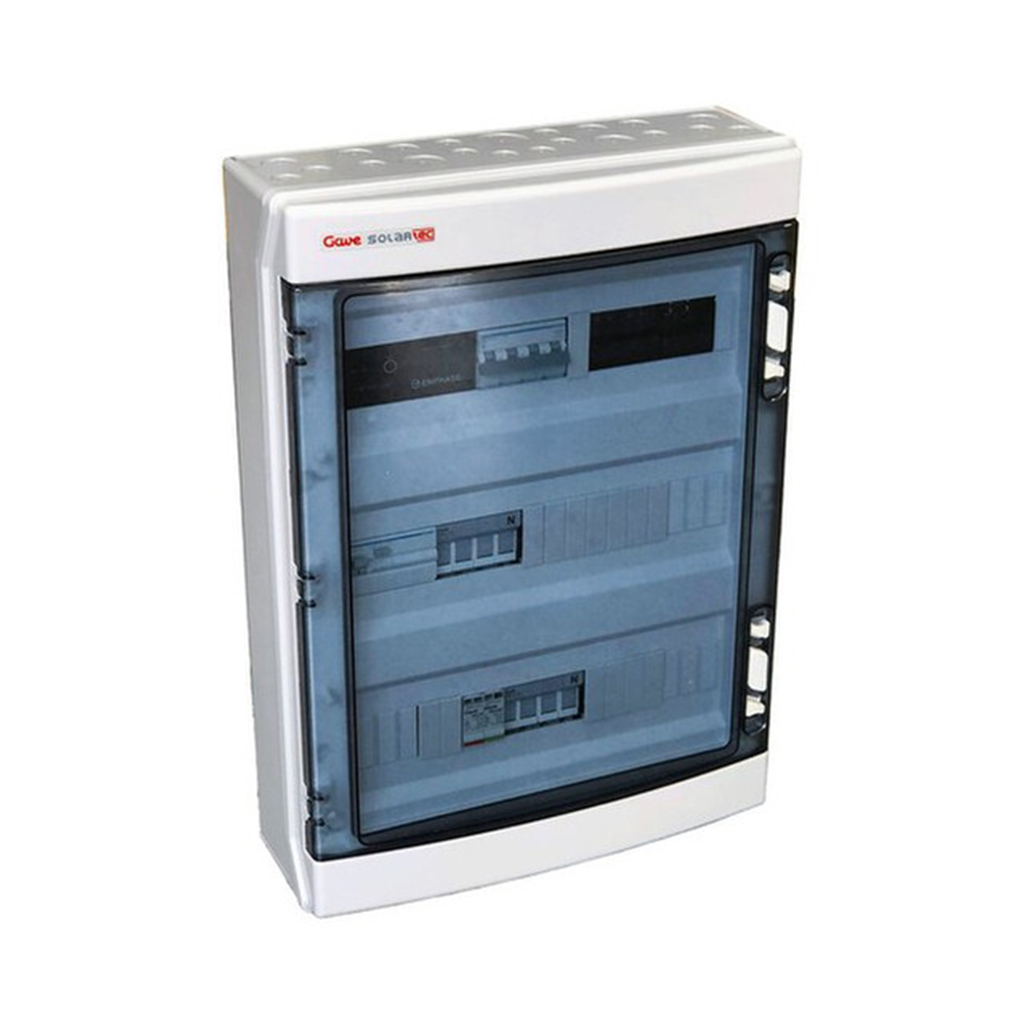 [029ACT-E1C] GAVE | Caja protecciones AC | Automático 20A | Diferencial 30mA tipo A | Sobretensiones clase II