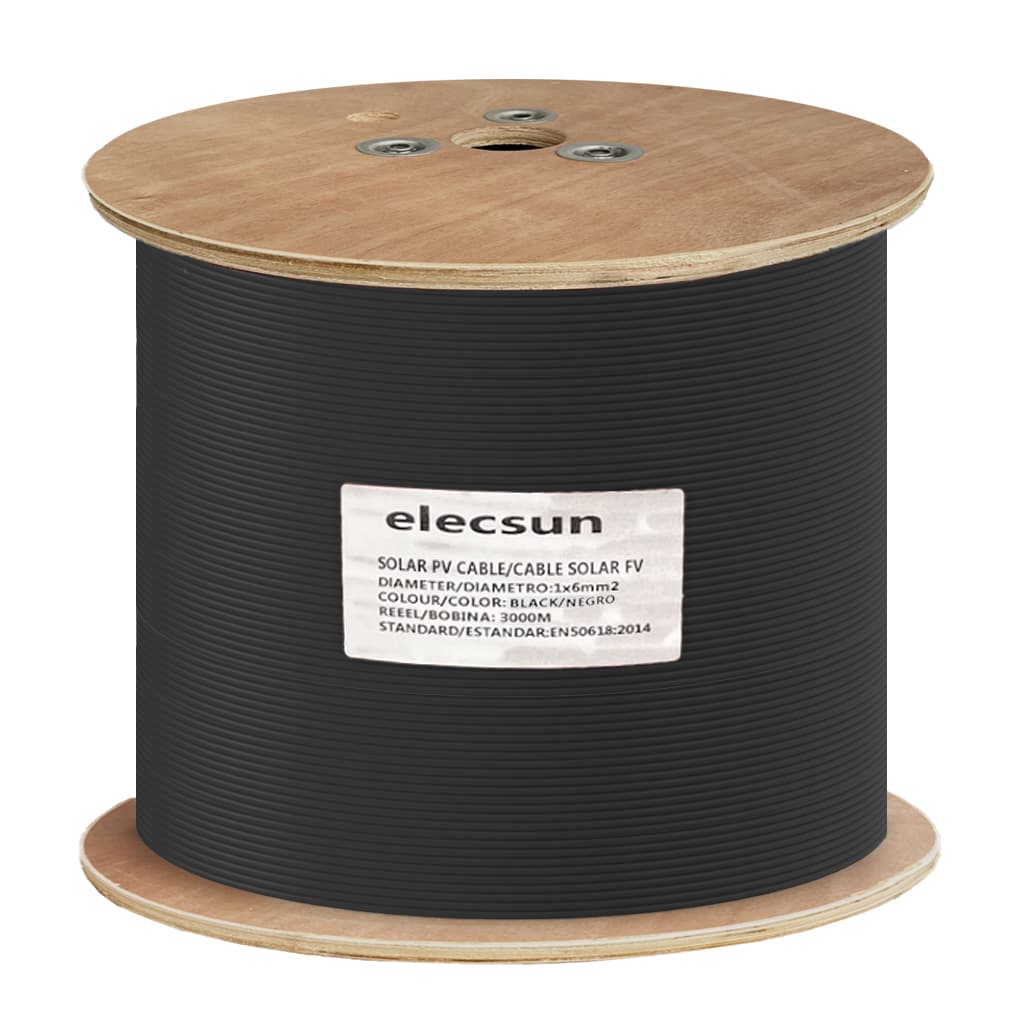 [ELE00019] SOLITIA Elecsun Series Solar Cable PV H1Z2Z2-K 1x6mm² 1500V black (3000m dum)