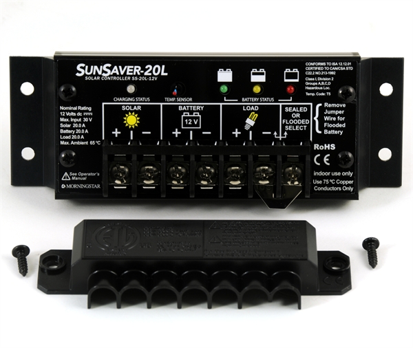 [CHA045] Regulador PWM de  20A y 12V con LVD. Modelo SS-20L-12V - MORNINGSTAR