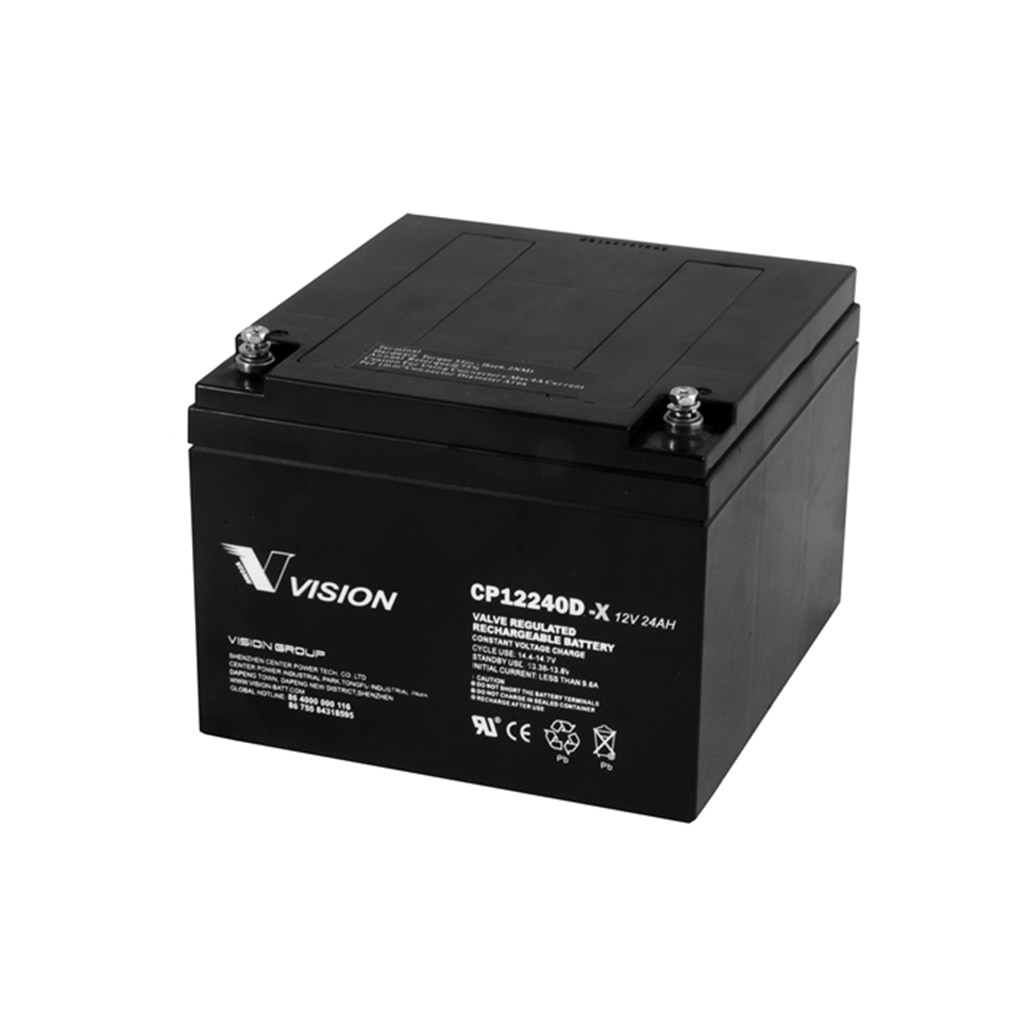 [BAT049] Batterie monoblock AGM 12v 24Ah (C20) CP12240H-X VISION BATTERY