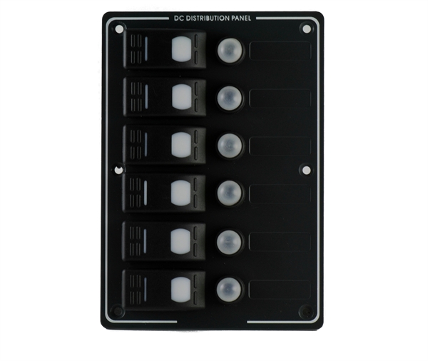 [ELE086] Plate 6 switches with circuit breakers - TECHNO SUN