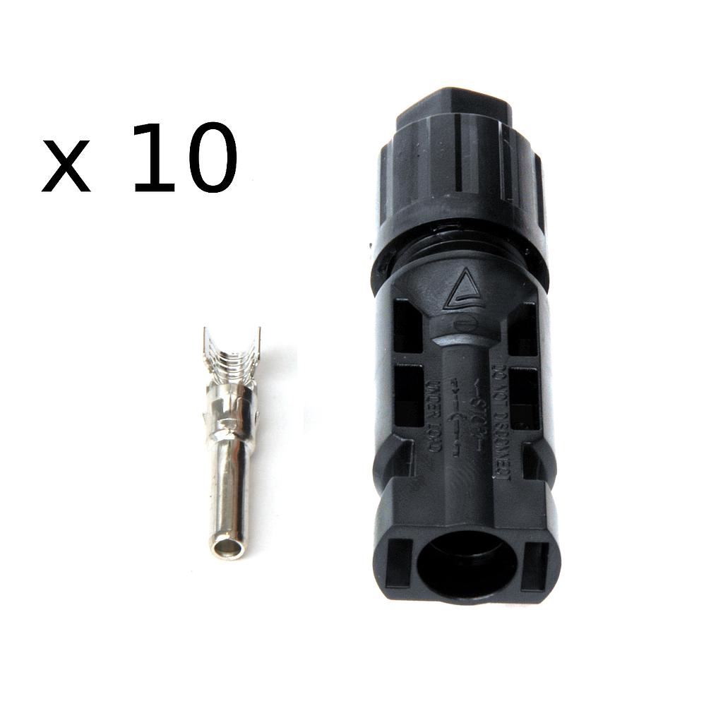 [ELE214] 6 mm male connector generic T4 box of 10 units - TECHNO SUN