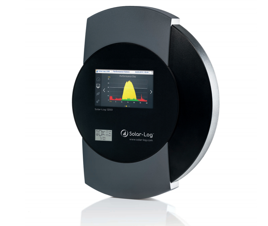 Solar-Log 1200 monitoring up to 100kW. Includes alarm functions and graphs for viewing from the computer. Touch screen TFT and a second LCD - SOLAR-LOG