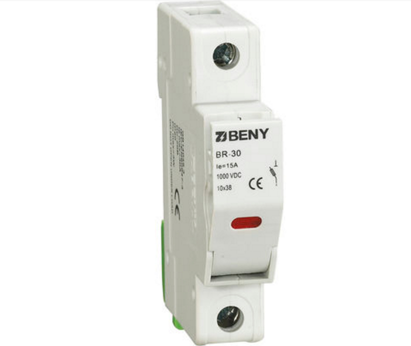 [ELE262] Base portafusibles 30A 1 polo 1000V DC con fusible 15A | 10x38 | BENY