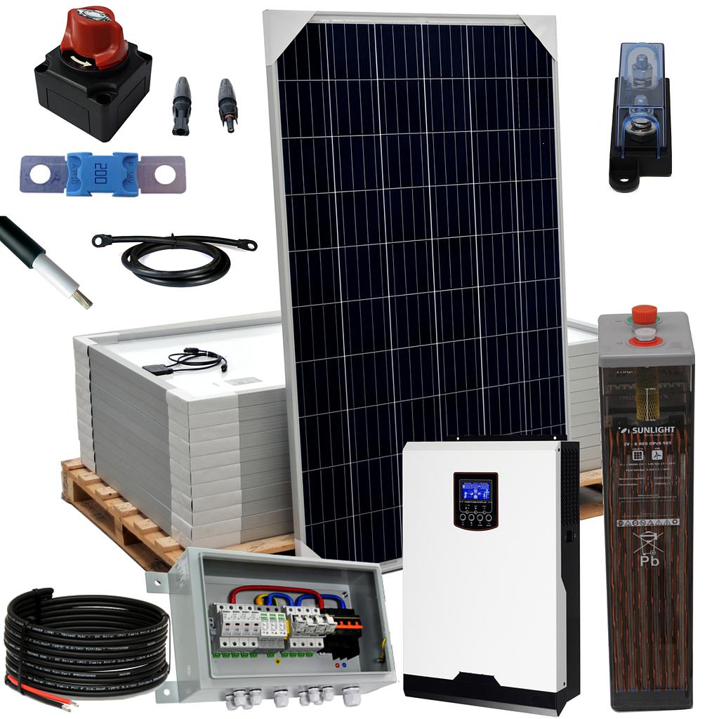 Kit aislada SolarPack OGP14 - 5kW 48v 15,6kW/dia Vivienda permanente - TECHNO SUN