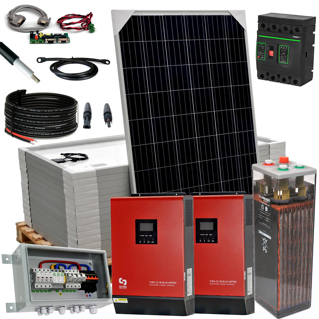 Kit aislada SolarPack OGP15 - 10kW 48v 21,78kW/dia Vivienda permanente - TECHNO SUN