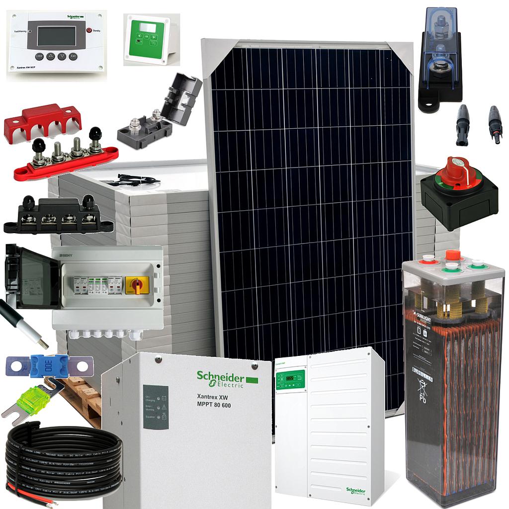 Kit Solar Aislada 1500W 48V 4500Wh/día
