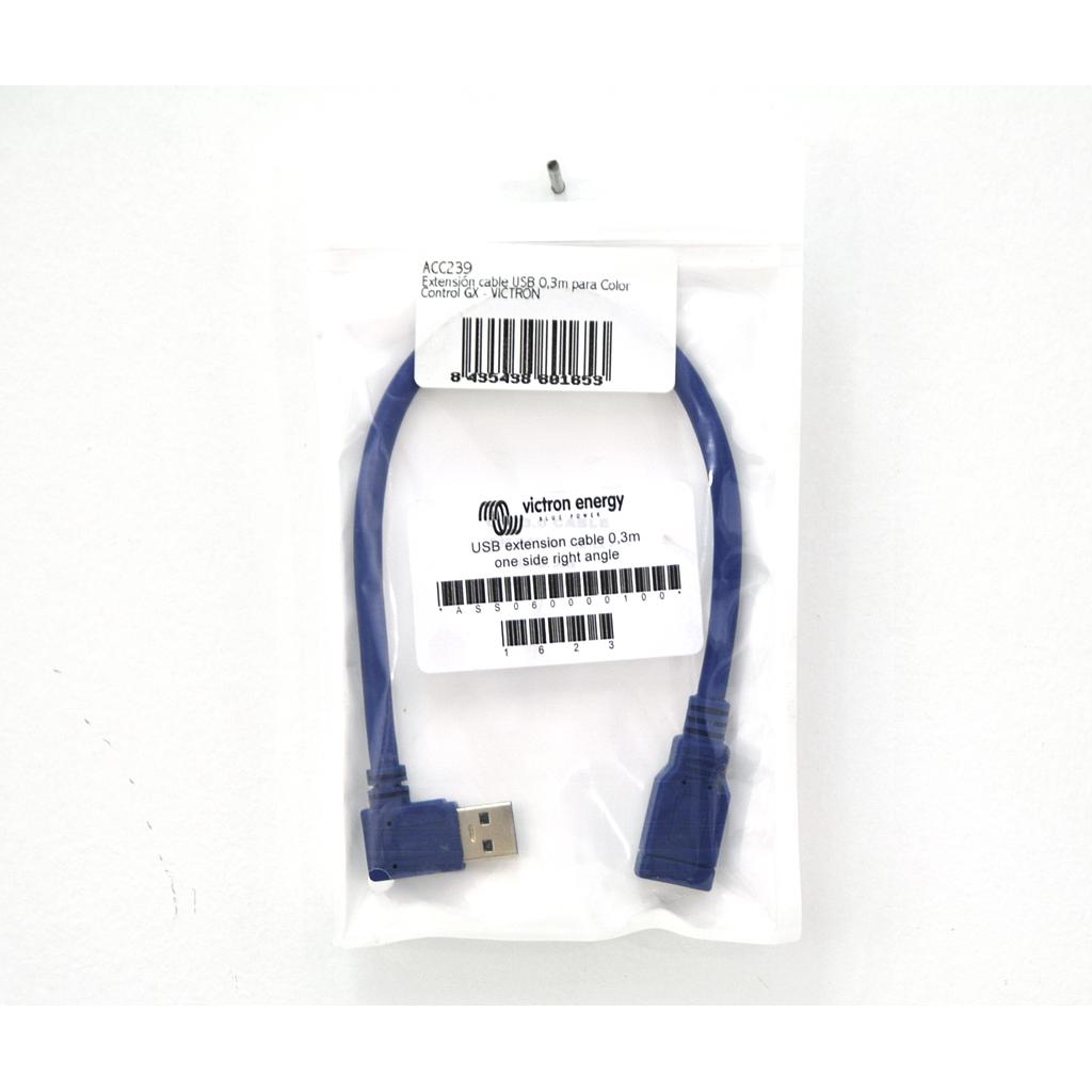 [ASS060000100] USB extension cable 0,3m one side right angle