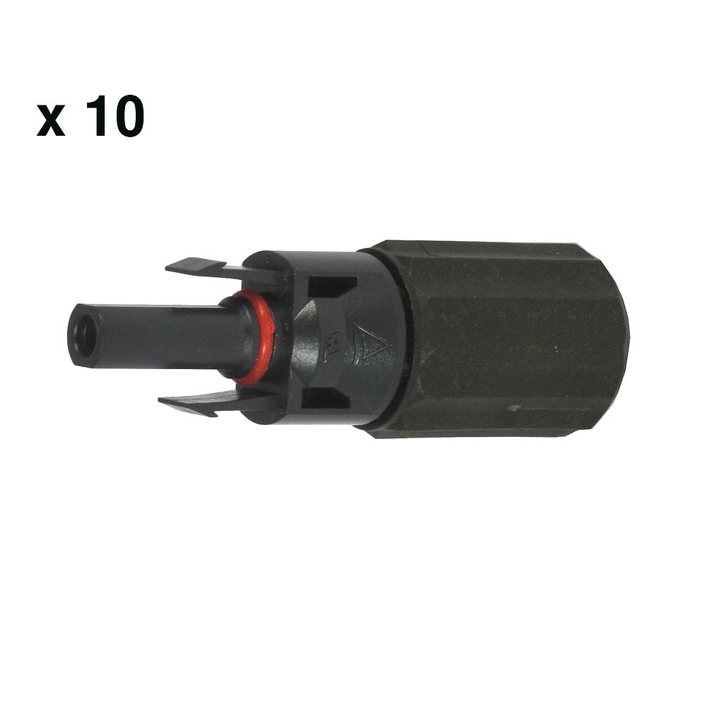 [ELE0604] ELECSUN | Conector FV hembra | 2,5/4-6mm | 1500V | Tipo MC4 | 10 unidades