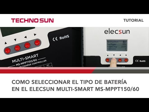 En un minuto: Como configurar el tipo de batería del ELECSUN MULTI-SMART MS MPPT150/60